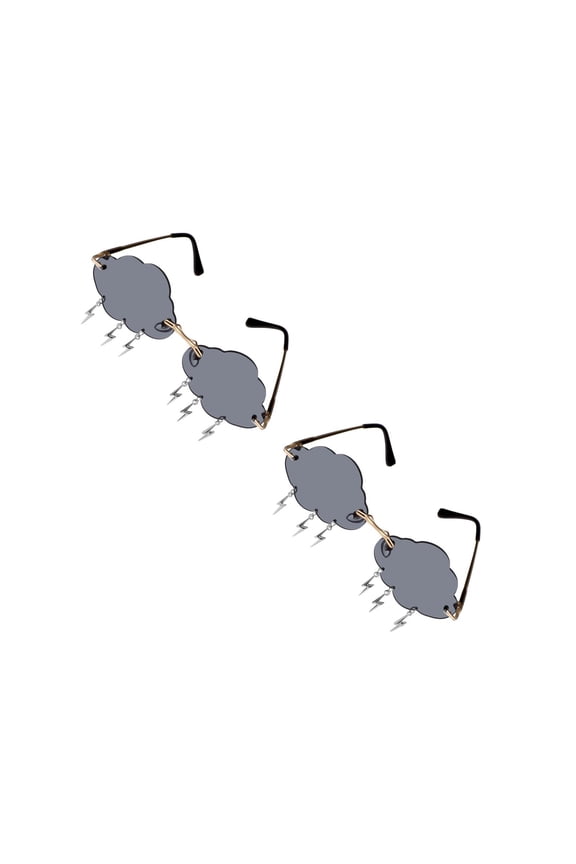 2 Pairs  of Cloud Sunglasses Irregular Sunglasses Rimless Fashion Glasses Party Eyewear