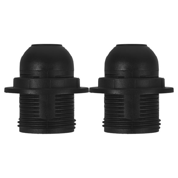 Hemoton 2 Pcs E26 Light Sockets Black Medium Screw Base Retro Lamp Holder Replacement Diy Making Light Bulbs Socket Covers Pendant Lamp Holder For Home