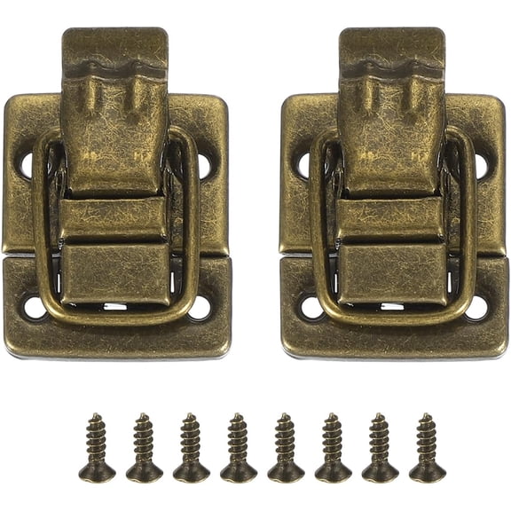 Hemoton 2 Pcs Hardware Box Buckle Toolbox Buckle 3.60X3.00X0.80CM Coffee