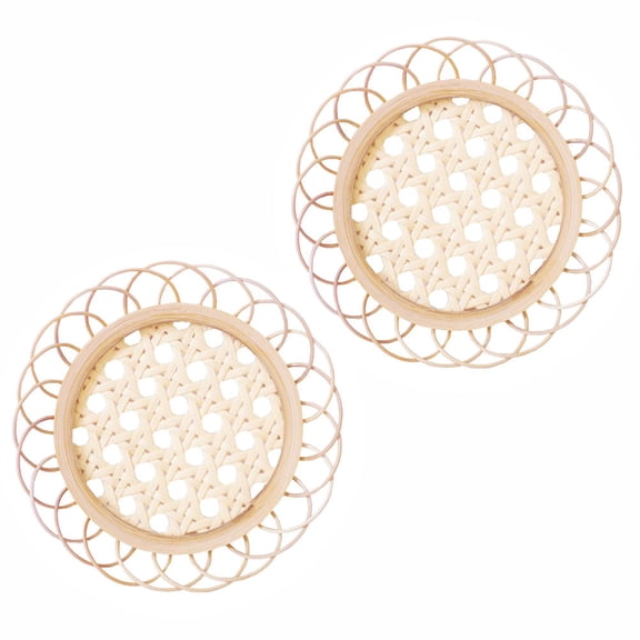 Hemoton  2 Pcs Heat Resistant Drink Mat Wicker Fall Tablecloth Khaki