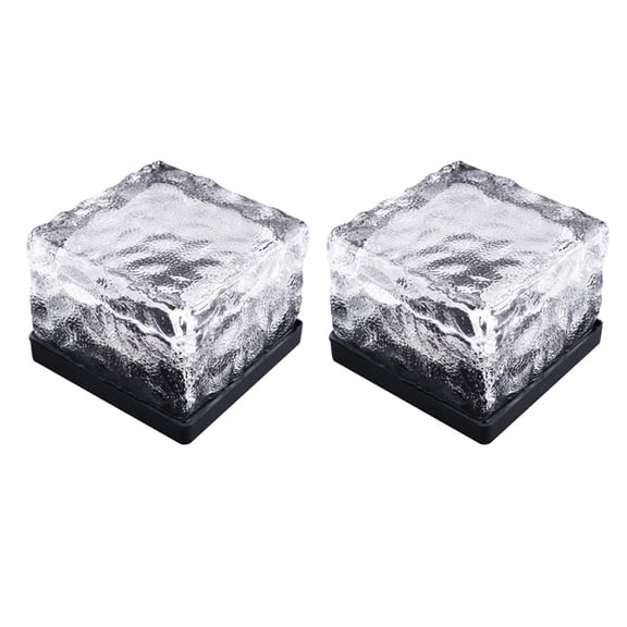 Hemoton  2 Pcs Ice Cube Solar Lights Outdoor LED Landscape