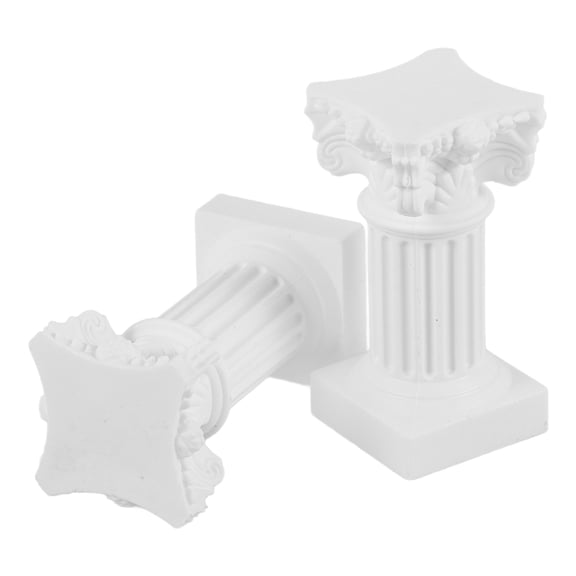 Hemoton 2 Pcs Lantern Roman Column Candlestick Base 6.80X3.30X3.30CM White