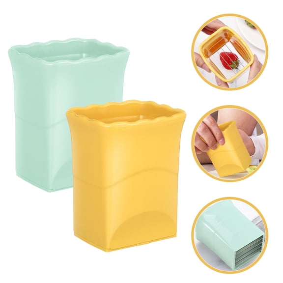 EXHUMKY Strawberry Slicer Green 2Pcs 3.1x2.8x2.4in