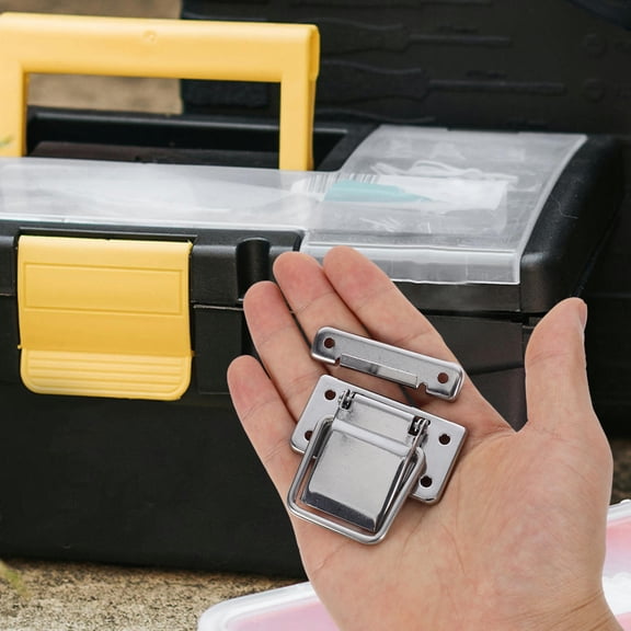 Hemoton 2 Pcs Portable Stainless Steel Insulated Box Lock Buckle Long-Lasting Metal Tool Cabinet Accessories Easy To Install Closure Buckles Jewelry Chest Hardware