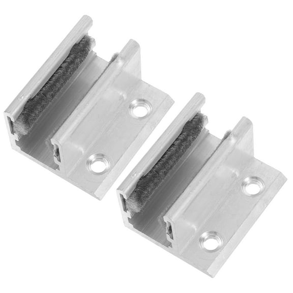 Hemoton 2 Pcs Sliding Door Track Guide Door Bottom Guide Assembly Sliding Shower Door Guide Aluminum Floor Guide Sliding Barn Door Roller Sliders Guide For Glass Door