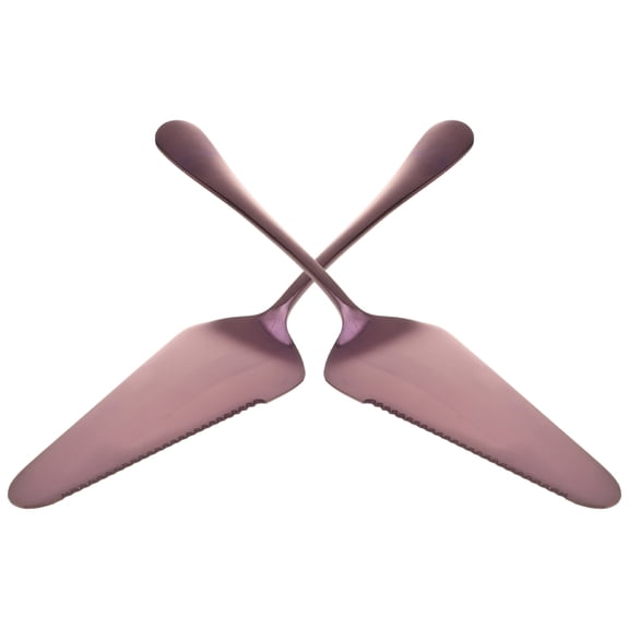 Hemoton 2 Pcs Stainless Steel Pie Server Cake Holder Transfer Triangular Spade Spatula With Serrated Edge For Pizza Cakes Baking