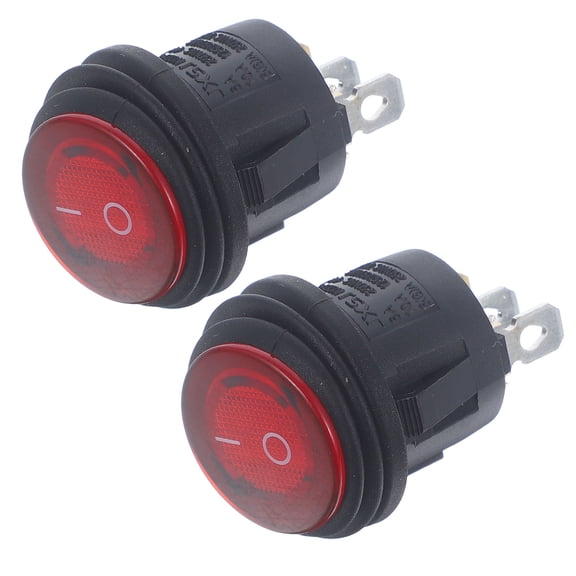 Hemoton 2-Pack Round Toggle Rocker Switch for Car, Size 3.40X2.50X2.50CM