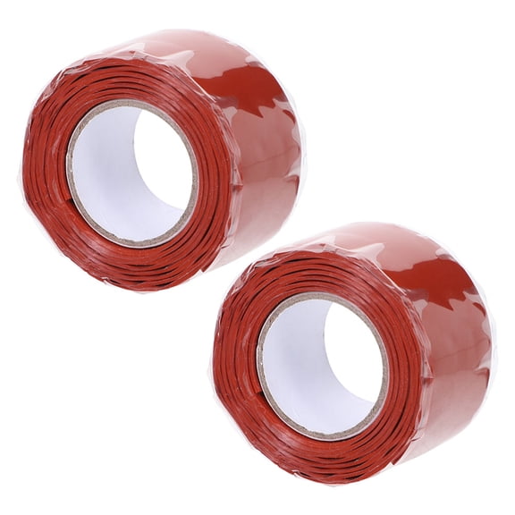 Red Silicone Rubber Tape 2 Rolls for Home Use Strong Adhesion Flexible and Long Lasting 0.5 inch x