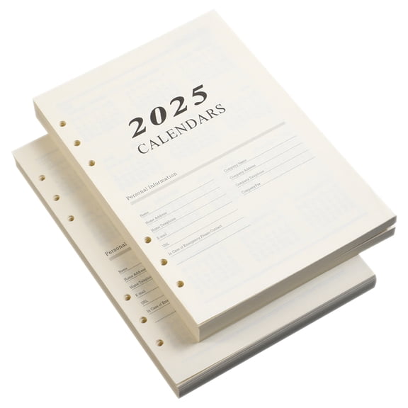 EXHUMKY Loose Leaf Notepad Refills Beige Paper 2Set 8.1X5.5X0.7In