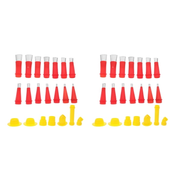 Hemoton 2 Sets  Convenient Caulking Nozzle Applicator Finishing Tool Reusable Sealing Nozzle Set with Detachable Base Stainless Steel Caulking Tips