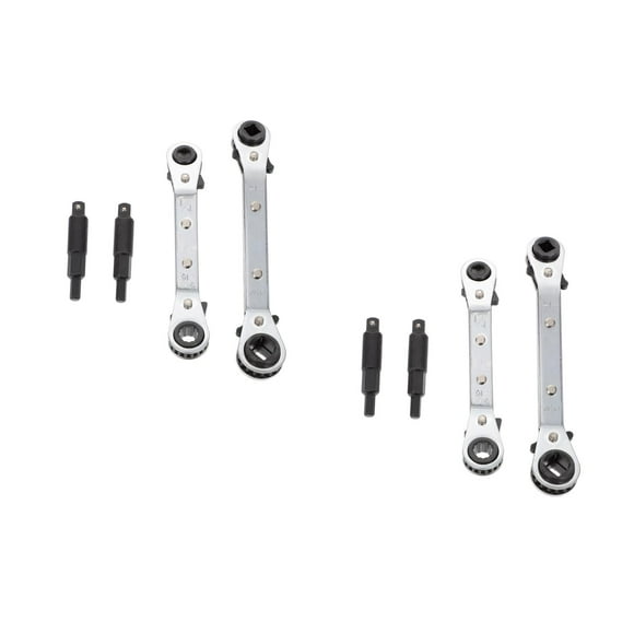 Hemoton 2 Sets Refrigeration Ratchet Wrenches Dual Ends Wrenches Ratcheting Spanners