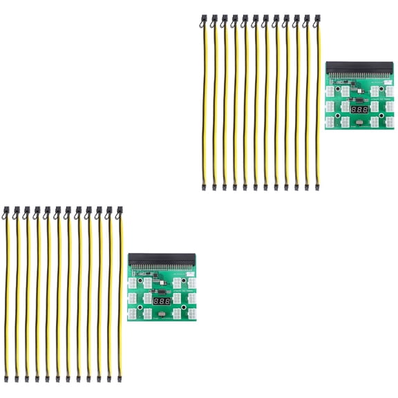 Hemoton 2 Sets Server Power Supply Mining Board Adapter and 6-Pin to 8-Pin Cable