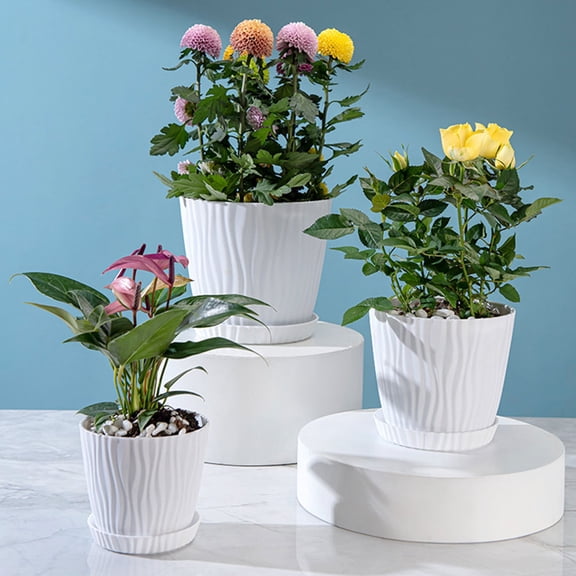 Hemoton 2-Pack with Drainage Holes, Glass Safe Flower Pots for Indoor and Outdoor Plants