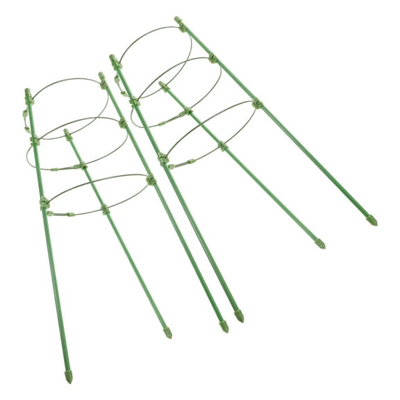HEMOTON 2 Sets Tomato Trellis with Rings Vegetable Support Cages Green