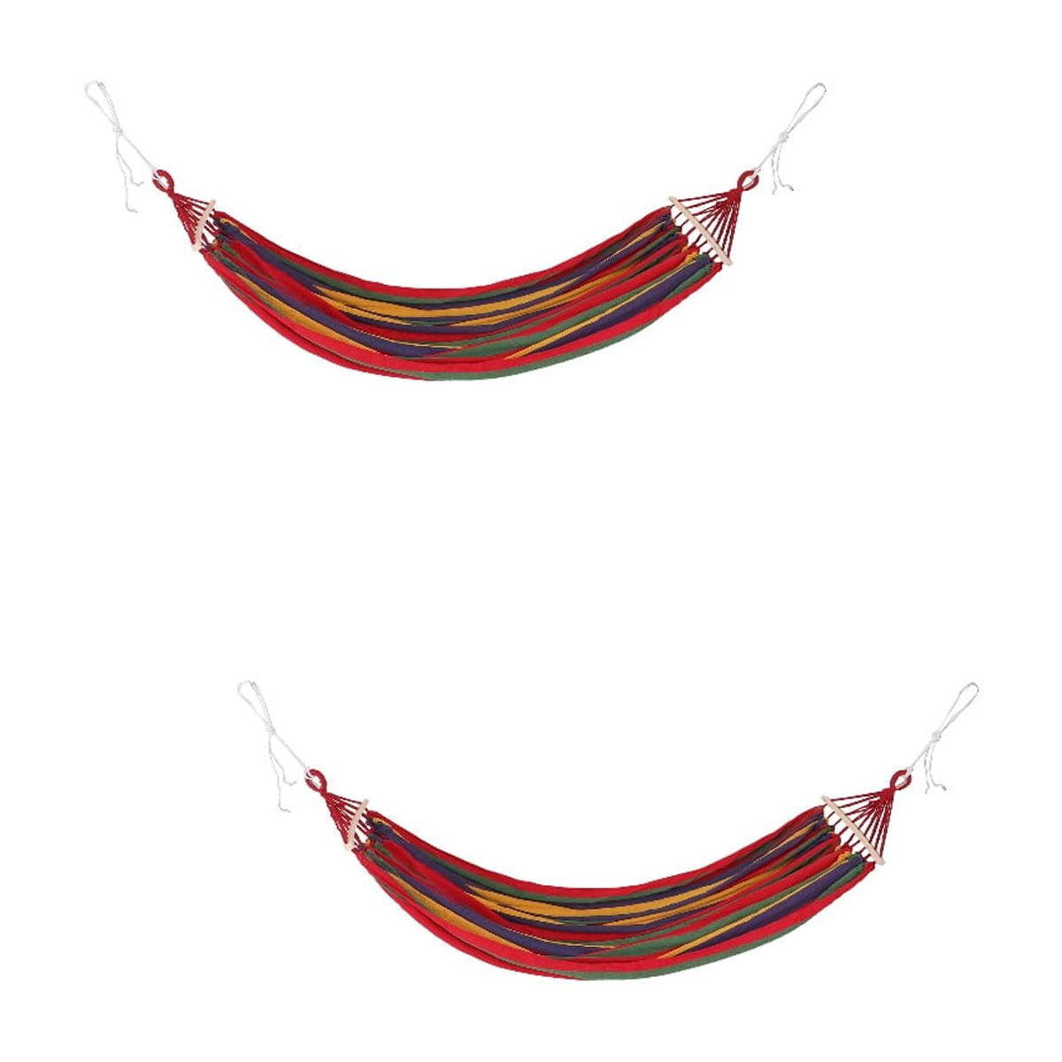 Hemoton 2 pcs Double Hammock Portable Camping Hammock Rope Leisure Hammocks Bed for Outside Garden patio
