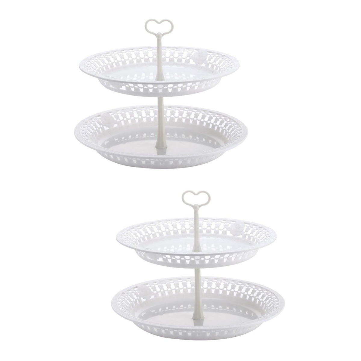 Hemoton 2 pcs Double Layer Cake Stand Dessert Display Stand Rack ...