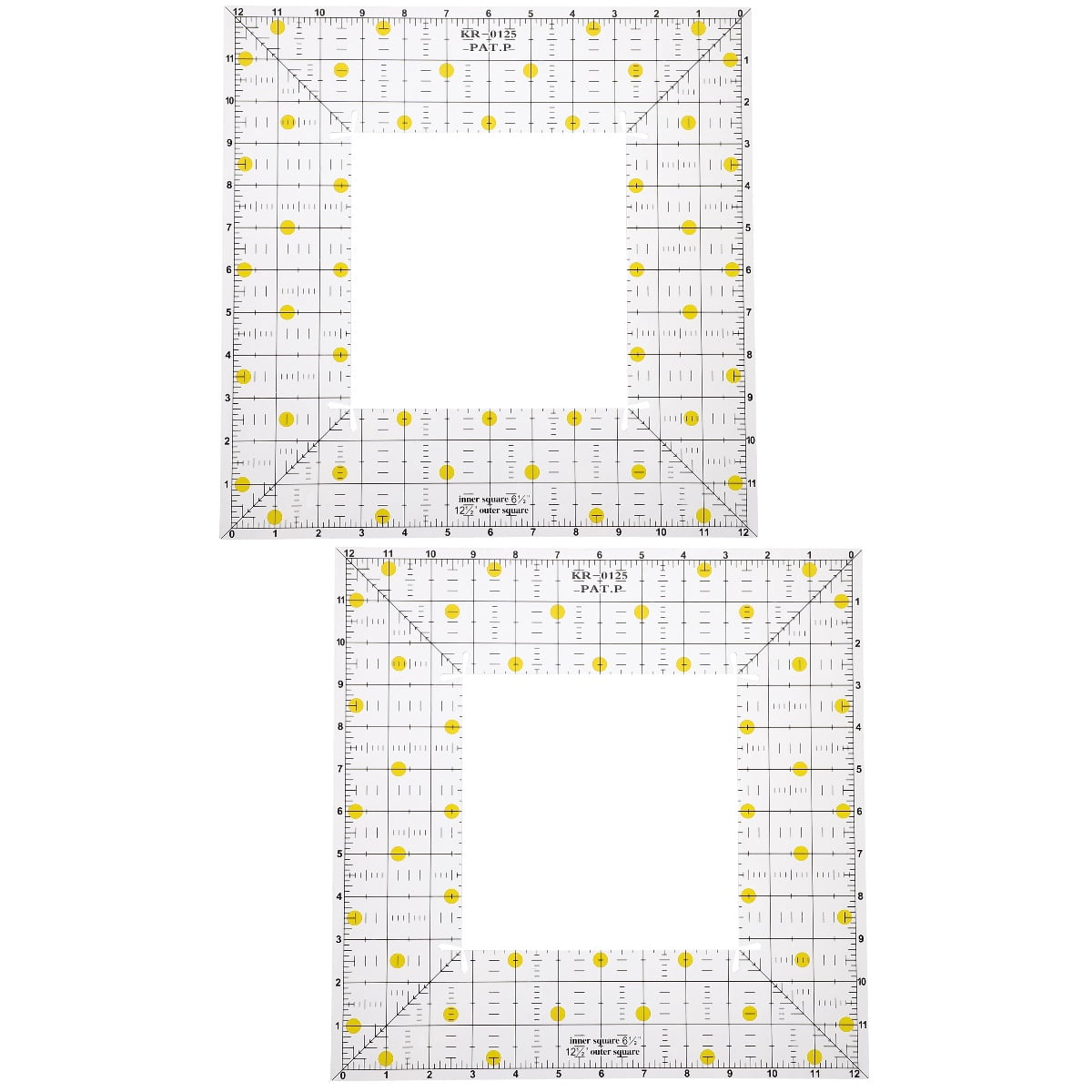 Hemoton 2 pcs  Hollow Quilting Ruler Patchwork Tailor Ruler Fabric Ruler DIY Sewing Supply
