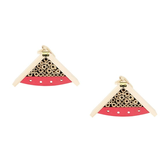 Hemoton 2 pcs Outdoor Wood House Garden Beehive Room Hanging Bee House