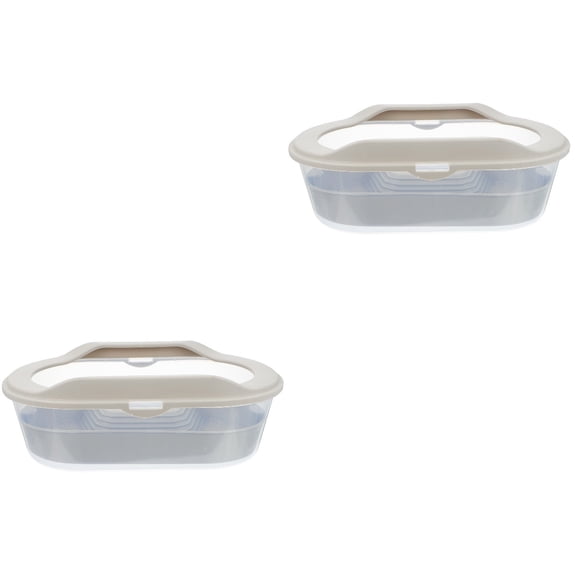 Hemoton 2 pcs  Plastic Turtle Tank Practical Turtle Feeding Box Reptile Feeding Terrarium