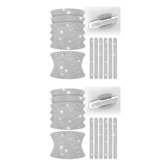 Hemoton 20 Pcs Car Door Handle Protectors with Rhinestone Stickers, Decorative Car Handle Covers, Stylish Car Accessories for Women