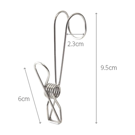 SOPOTUTU 20Pcs Stainless Steel Wire Clip Clothes for Drying with Thick Hook Design Plated Silver