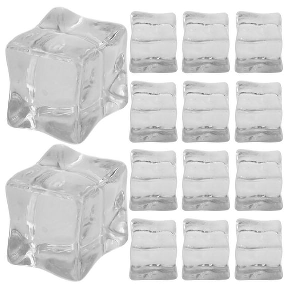 Hemoton 20 Pcs Ice Cube Toys Simulated Ice 2.50X2.20X2.00CM Transparent