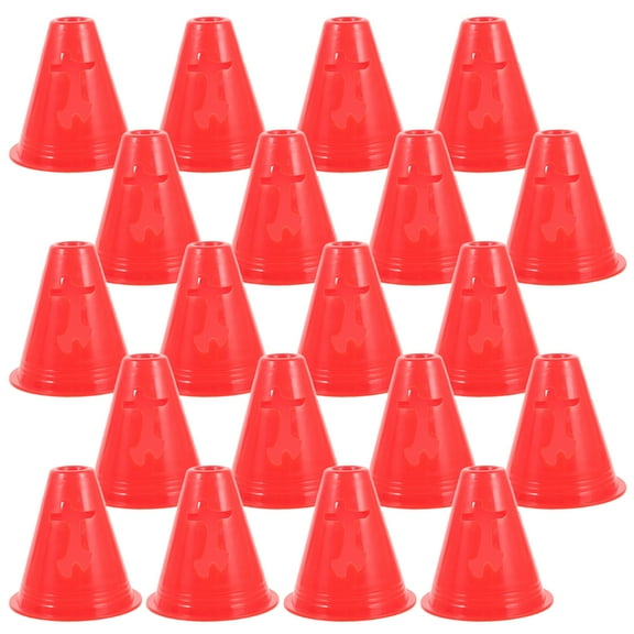 Hemoton  20 Pcs Sign Barrel Obstacle Cones for Soccer Mini Basketball Red