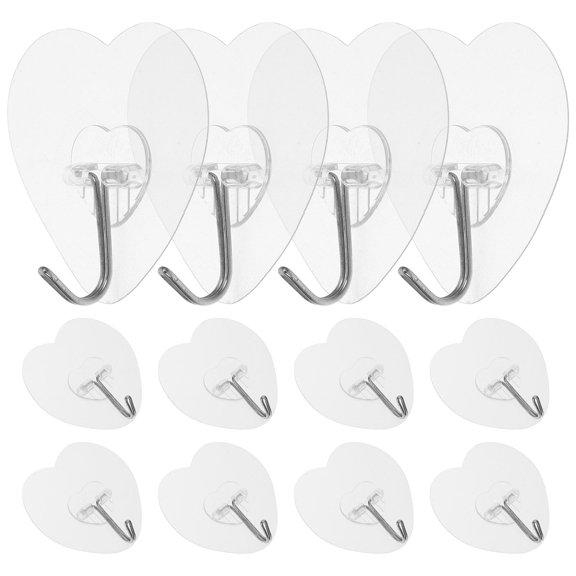 Hemoton  20 Pcs Transparent Sticky Hook Self-adhesive Hooks Interior Decor