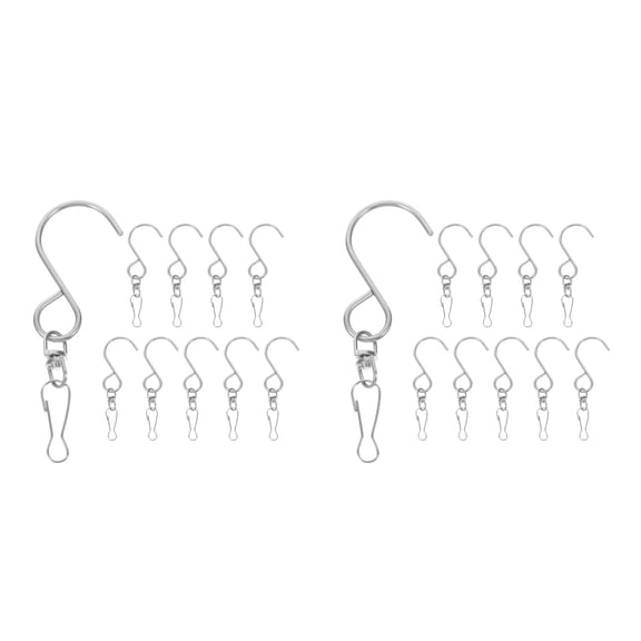 Hemoton 20-Pack Wind Swivel Hooks Clips for Hanging Wind Chimes, Crystal Ornaments, Garden Bells, Outdoor Party Decorations