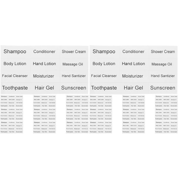 Hemoton 20 Sheets  of Toiletry Labels Travel Bottles Clear Labels Cosmetics Sub Bottle Labels Travel Bottle Stickers