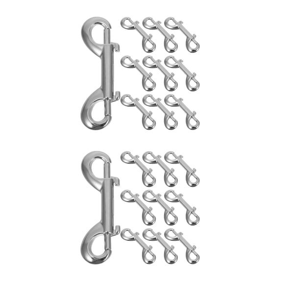 Hemoton 20 pcs Bolt Snaps Zinc Alloy Hooks Heavy Duty Rope Hooks Double Ended Snap Hooks Clip Key Holder For Water Bucket Dog Leash