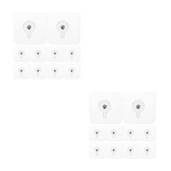 Hemoton 20 pcs Furniture Clear Hanger Pads with Screws Non-Trace Hook Kitchen Sticker