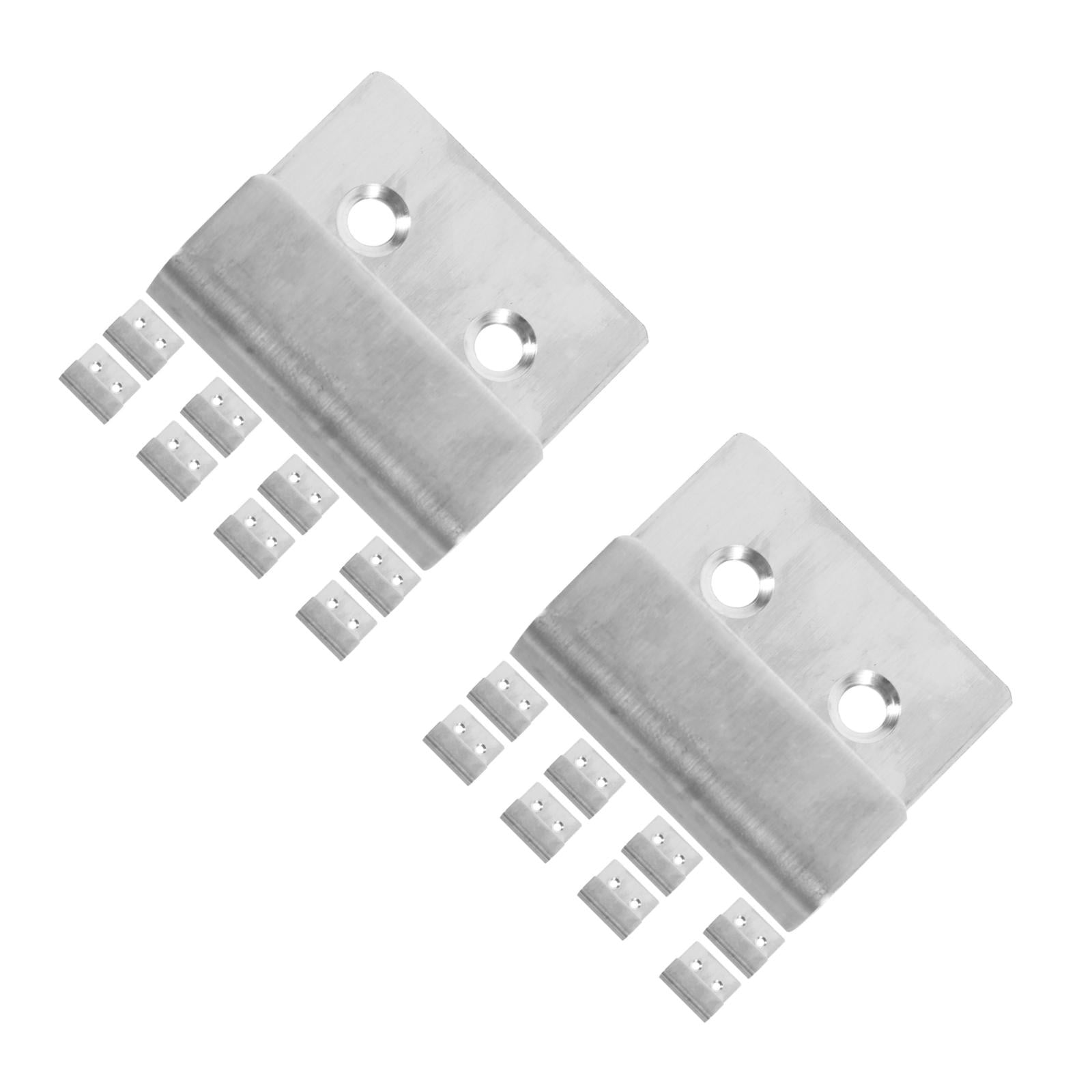 Hemoton 20 pcs Stainless Steel Tile Display Hanger Brackets with Mounting Screws, Wall Fastener J Hooks for Display Board Holder