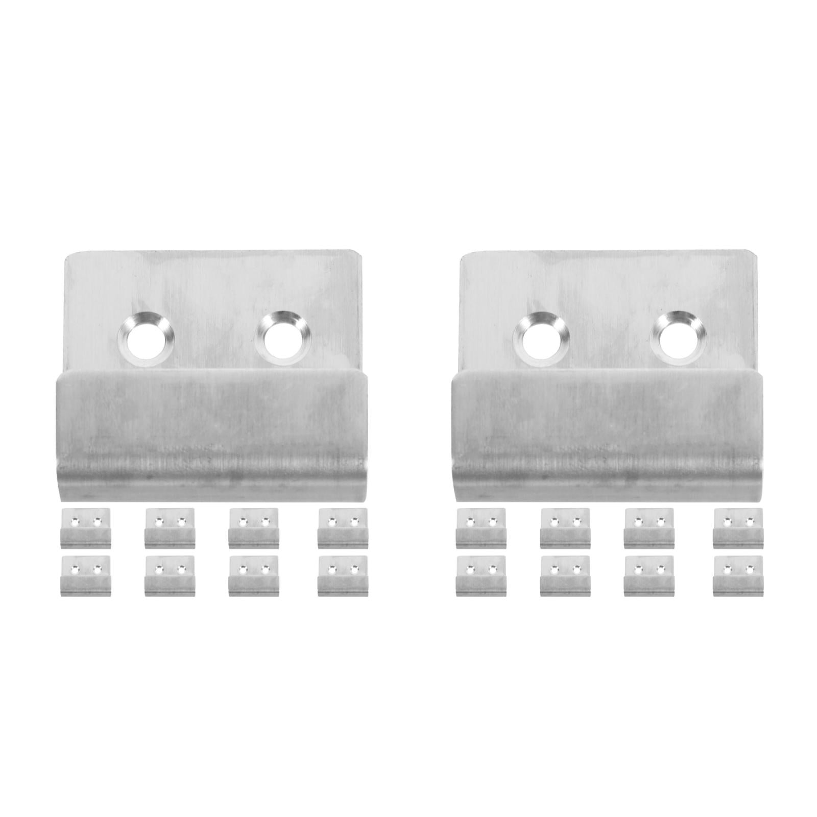 Hemoton 20 pcs Stainless Steel Tile Hanger With Screws Ceramic Tile Display Wall-Mounted Hooks Heavy Duty Wall Hanger Flat J Hooks Hooks Stable Picture Rail Bracket For Hanging Picture Mirror