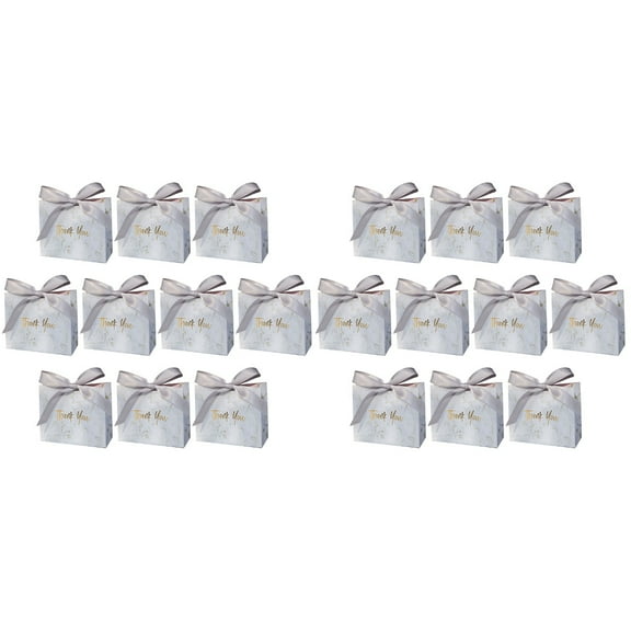 Hemoton 20 pcs Thank You Gift Bags Marble Boutique Bags with Bowknot Party Favor Bags