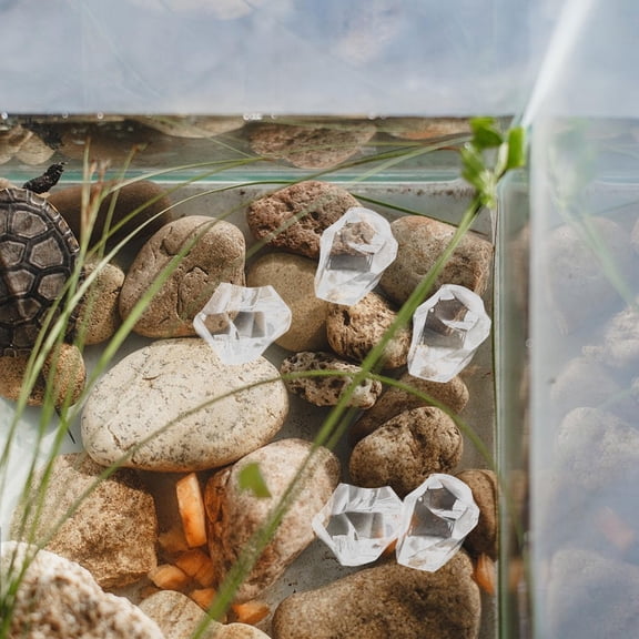 HEMOTON Clear Plastic Ice Cubes for Decoration Reusable and Easy to Clean Transparent Fake Ice Rocks