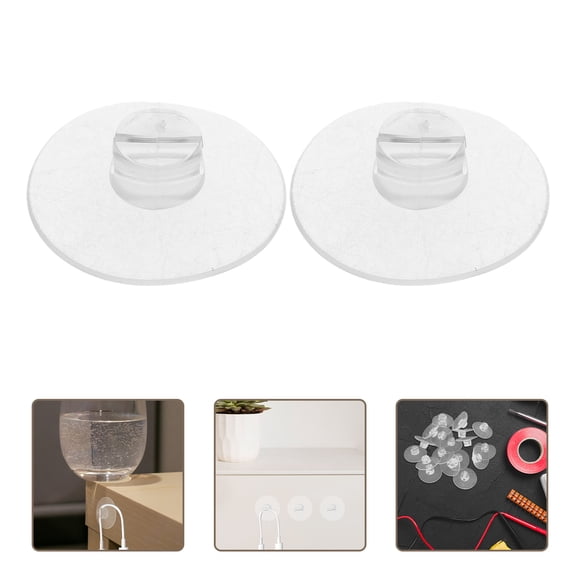 Hemoton 20pcs Clear Suction Cup Clips For Desk And Wall Fastener Desktop Cable Organizer Cable Holder Suction Cup Mount Cord Organizer Cable Clips
