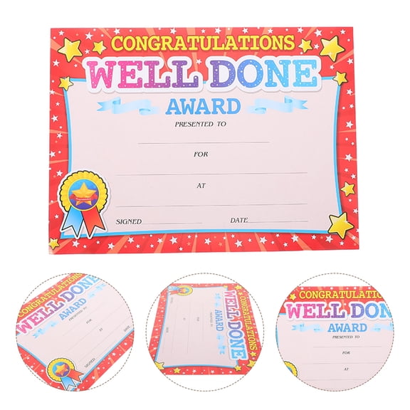 Hemoton 20pcs Colorful Graduation Certificates for Students End of School Year Classroom Supplies