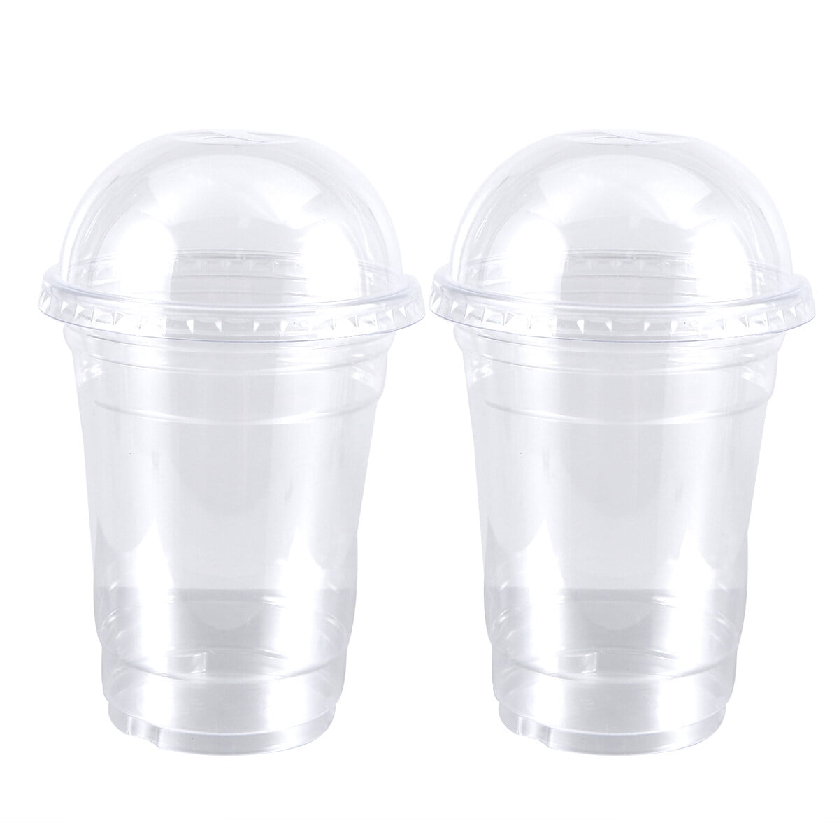 4 Free Clear Plastic Disposable Juice Cup With Dome Lid Mockup PSD Set -  Good Mockups
