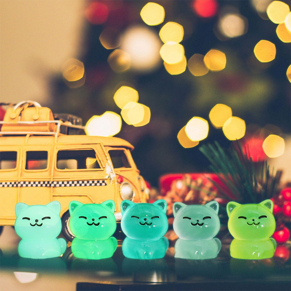 Resin Animals 20Pcs Glow In The Dark Mini Resin Cats - Tiny Luminous  Ornaments For Garden, Aquarium, Dollhouse & DIY Craft Decor Luminous Tiny  Cat Ornaments