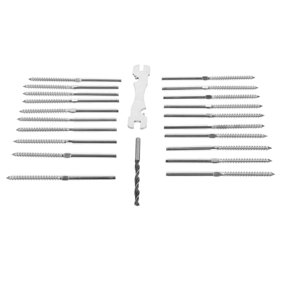 Hemoton 20-Piece Stainless Steel Lag Screws with Threaded Design for Cable Railing Systems and Outdoor Projects