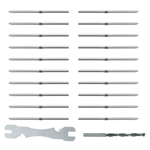 Hemoton 20pcs Stainless Steel Stair Deck Cable Railing Right and Left Lag Screws