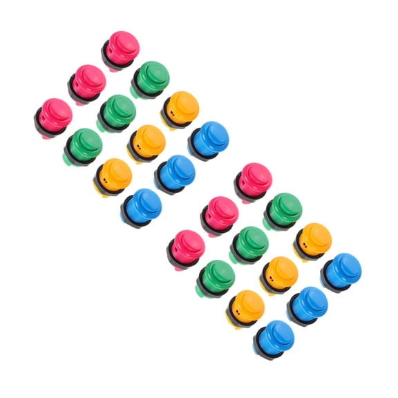 Hemoton 24-Pack Round Push Button Replacement for Game Machines and Street Video Game Accessories