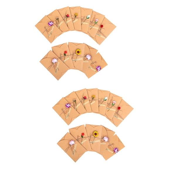 Hemoton Greeting Cards Set with Floral Designs and Envelopes, Perfect for Festivals and Special Blessings