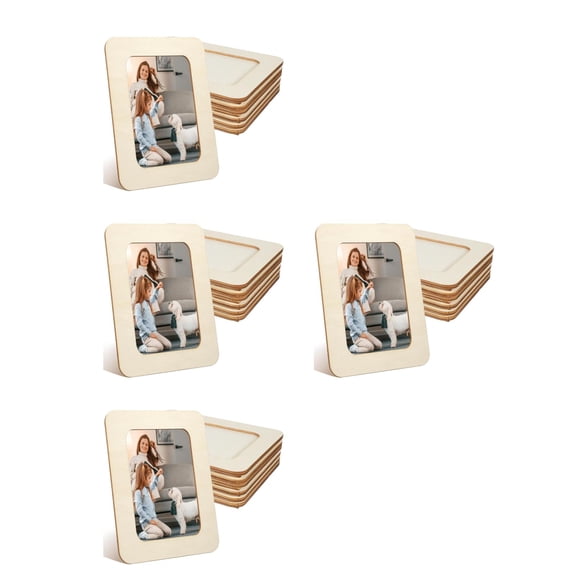 Hemoton 24 Pcs Photo Frames Rustic Wood Picture Frames Rectangle Wood Frames Postcard Frame Paintable Frames For Crafts And Diy Projects