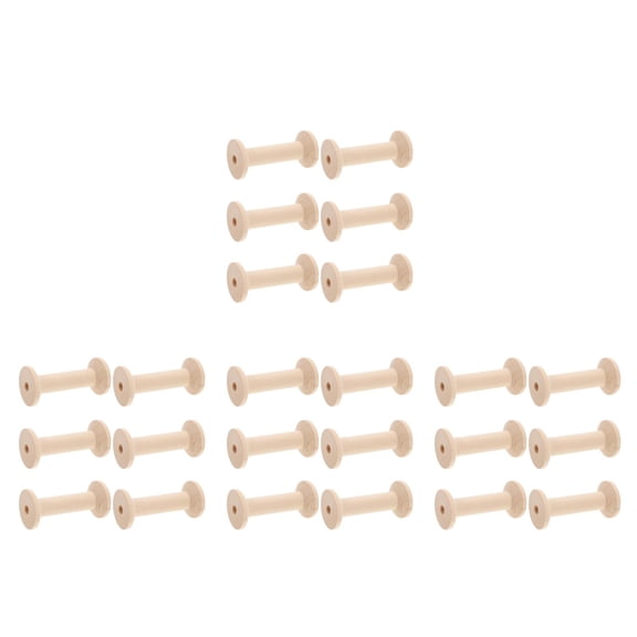 UPGRATOR Wooden Spools Beige For Craft Projects 24Pcs 2.95X1.38X1.38In