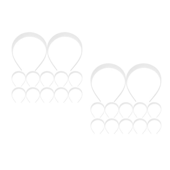 UPGRATOR 24 pcs White Plain Plastic Headbands for Women DIY Craft Hair Accessories for Everyday Wear and Home Party Use
