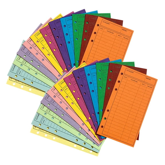 HEMOTON 24Pcs Budget Envelopes for Money Tracking Sheets Practical and Paperboard Assorted Color