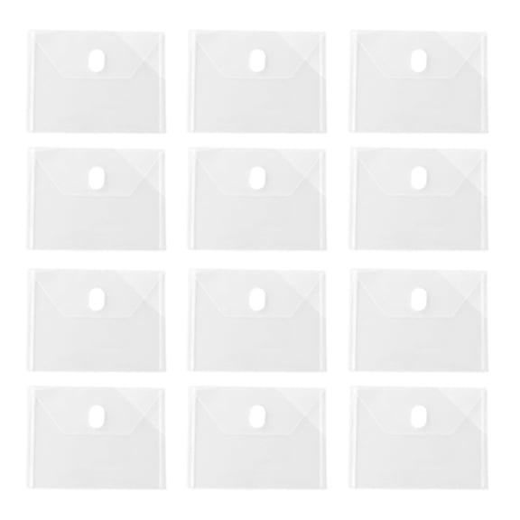 RENACLIPY 24Pcs Transparent Document Storage Bag with Tape Closure Waterproof Plastic for Receipts and Cash