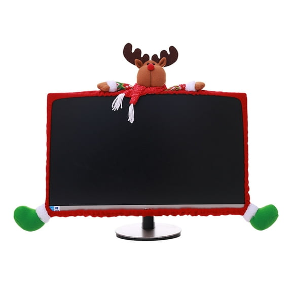 Homoyoyo Red Computer Monitor Cover Christmas Ornament for Screen and Stylish Decoration
